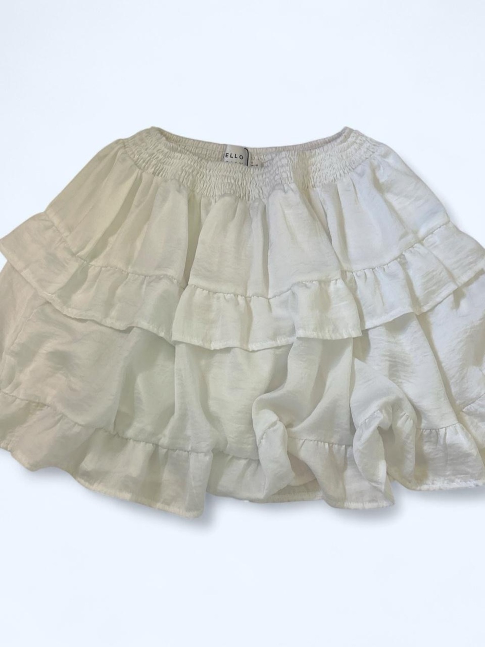 Hello Molly Cream Tiered Ruffle Mini Skirt